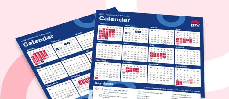 Illustration of two NSW Department of Education calendars.