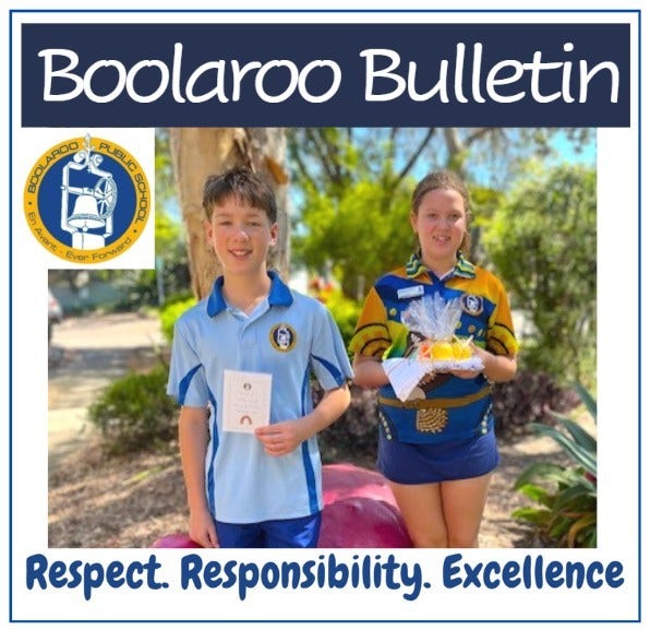 Our school leaders with the heading Boolaroo Bulletin